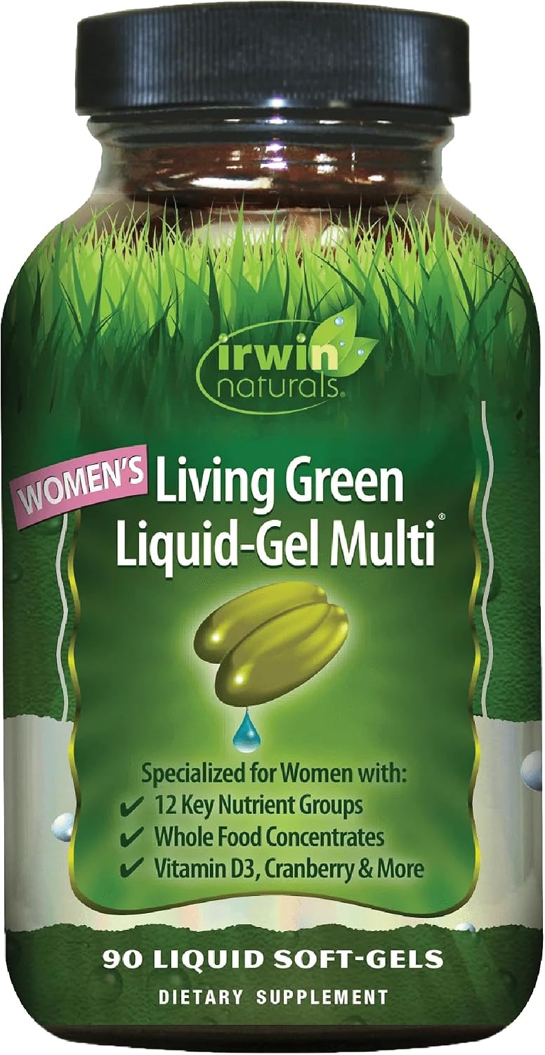 Irwin Naturals Living Green Liquid-Gel Multi for Women - 90 Liquid Softgels - görsel 1