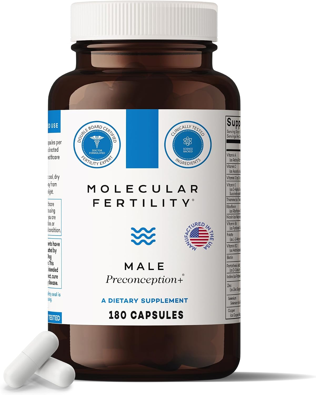 Molecular Fertility Male Preconception+ – Fertility Supplement for Men (30-Day Supply) - görsel 1
