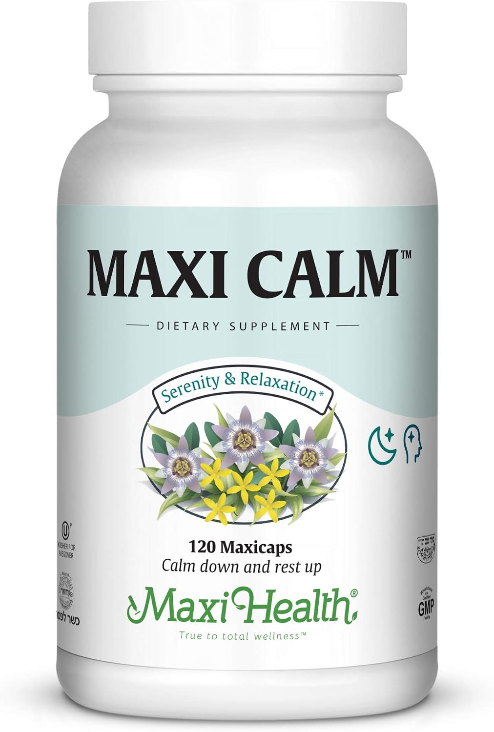 Maxi Health Kosher Calm Serenity & Relaxation Support Capsules (120 Capsules) - görsel 1