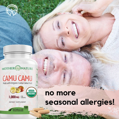 MNO Organic Camu Camu Vitamin C 1000mg, Wholefood Immune Support, 120ct
