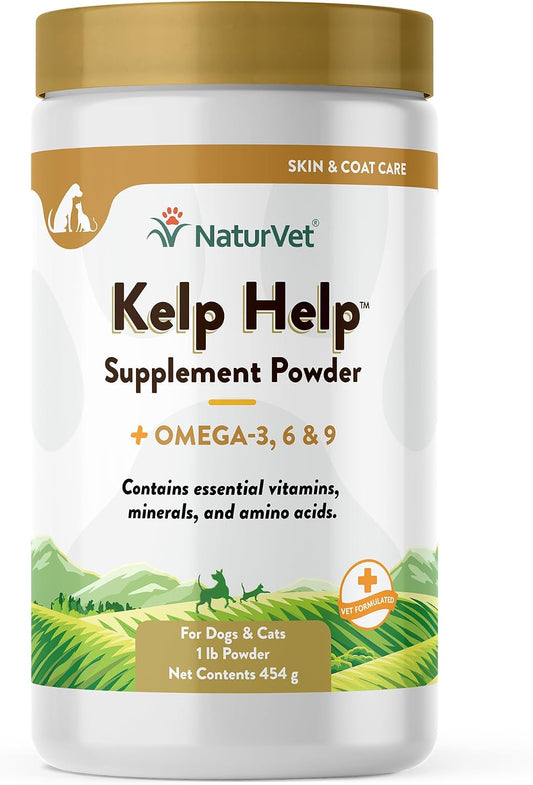NaturVet Kelp Help Plus Omegas Skin and Coat – Kelp (Ascophyllum nodosum): A natural source of iodine, vitamins A, – Image 1