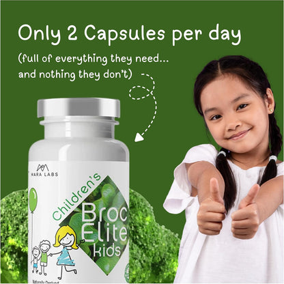 BrocElite Kids Broccoli Supplement with Stabilised Sulforaphane – 60 Vegan Capsules