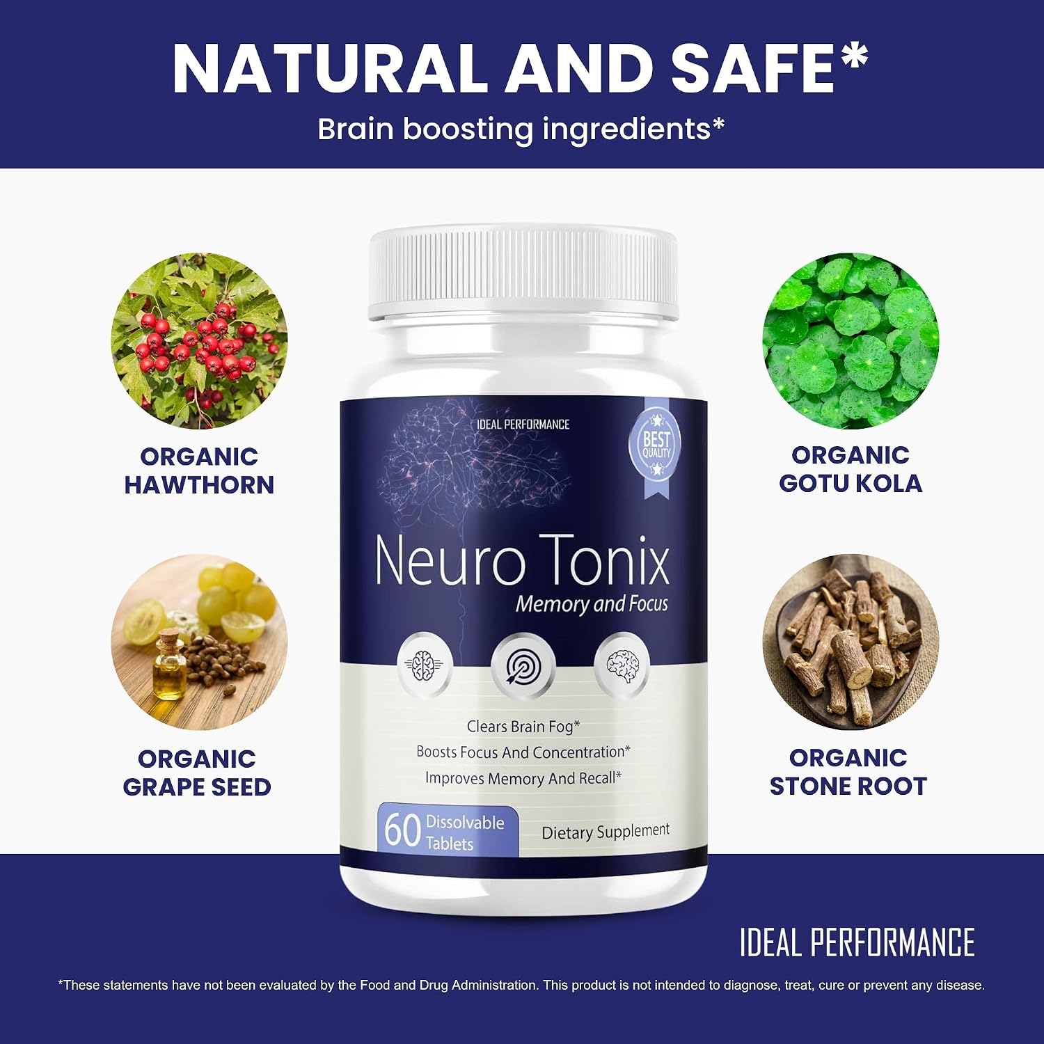 (3 Pack) Neurotonix Memory Supplement - Official Formula - Neuro Tonix Memory Tablets for Focussed and Memory, Neruotonix Brain Supplement Pills, Neuro Tonix Advanced Formula Maximum (180 Capsules) - görsel 6