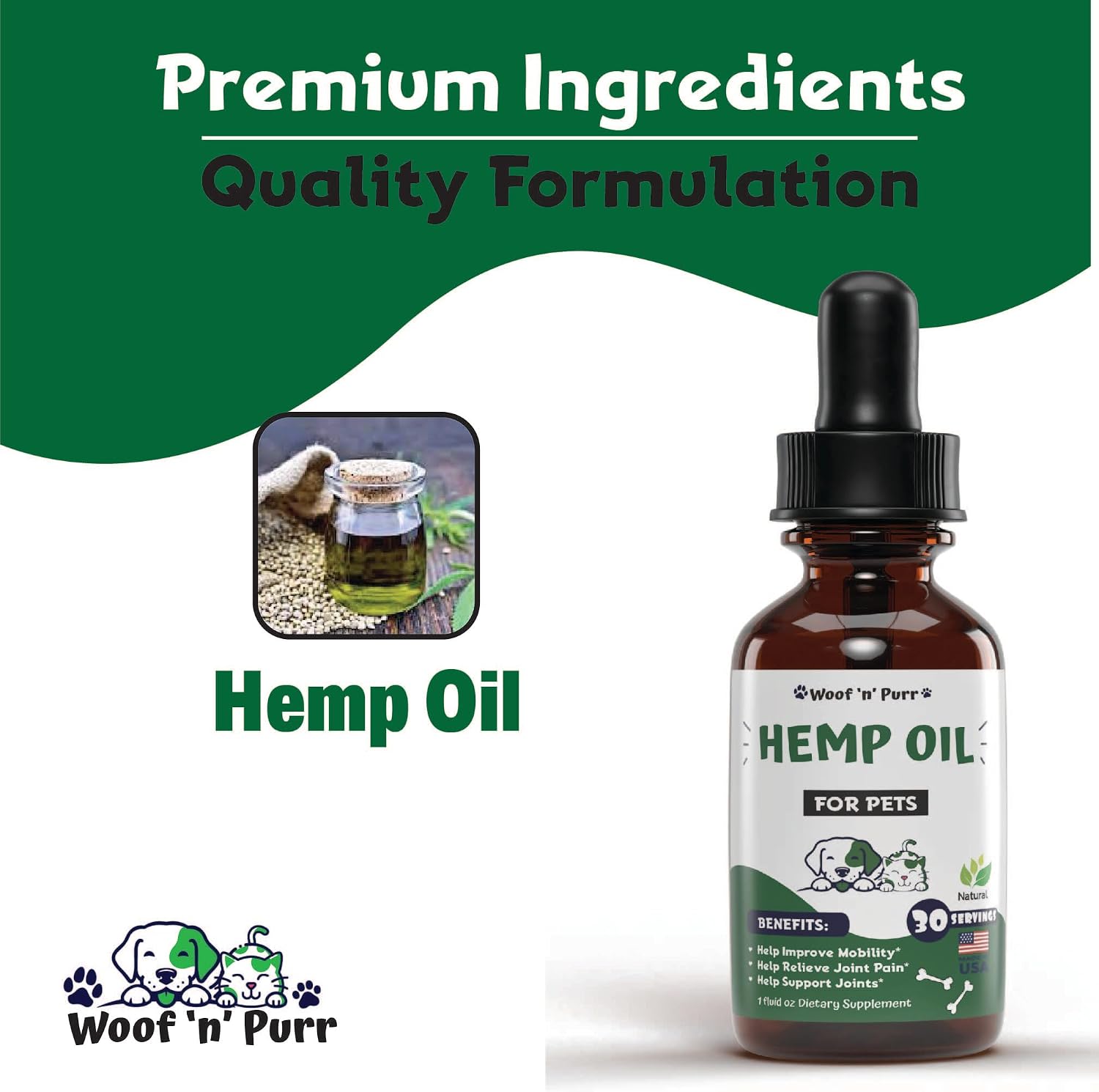 Woof 'n' Purr Hemp Oil for Dogs and Cats – 30 mL - görsel 4