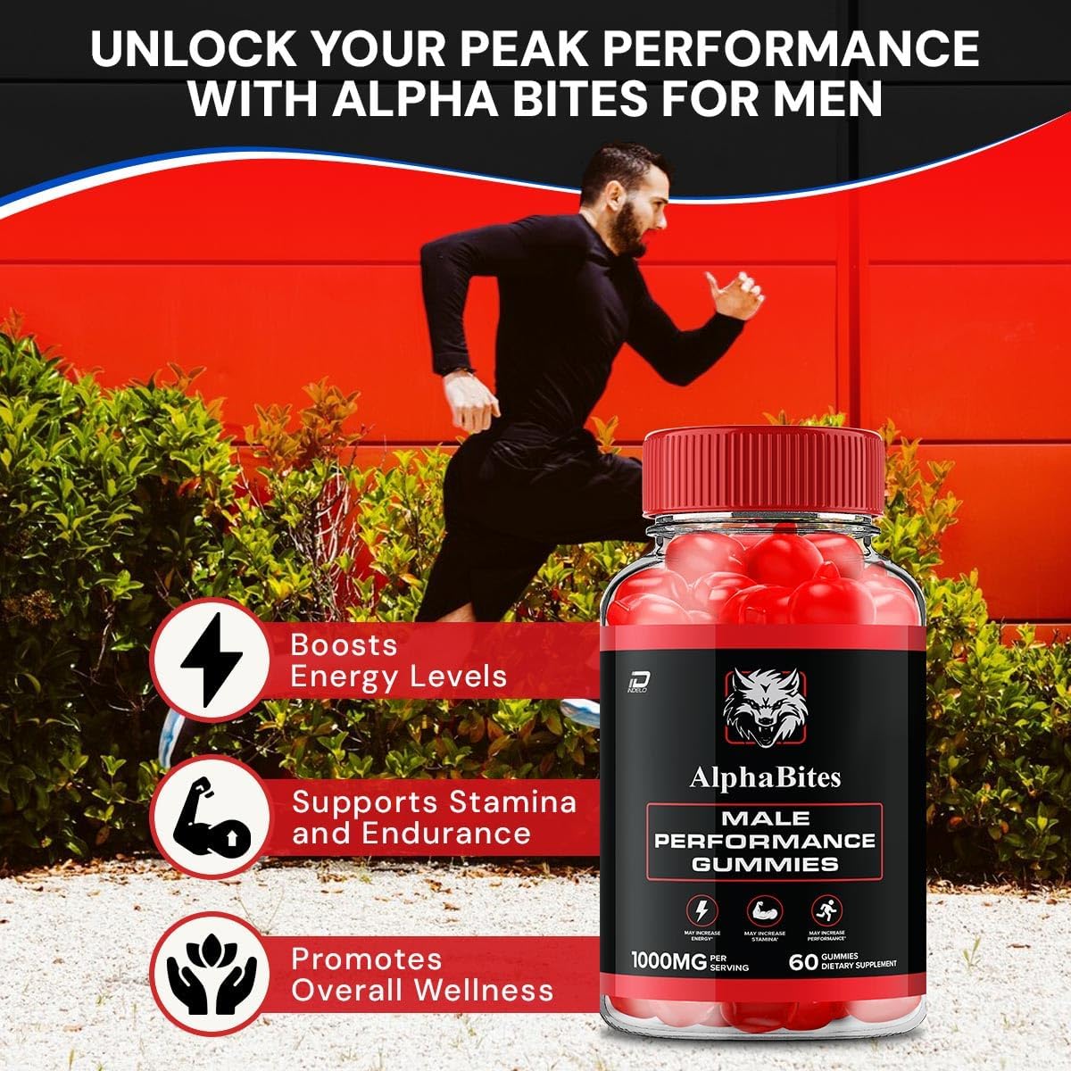 Alpha Bites for Men Gummies – Advanced Formula for Muscle Growth & Overall Health (60 Gummies) - görsel 2