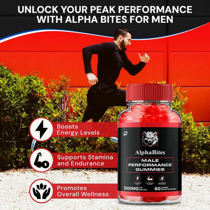 Alpha Bites for Men Gummies – Advanced Formula for Muscle Growth & Overall Health (60 Gummies)