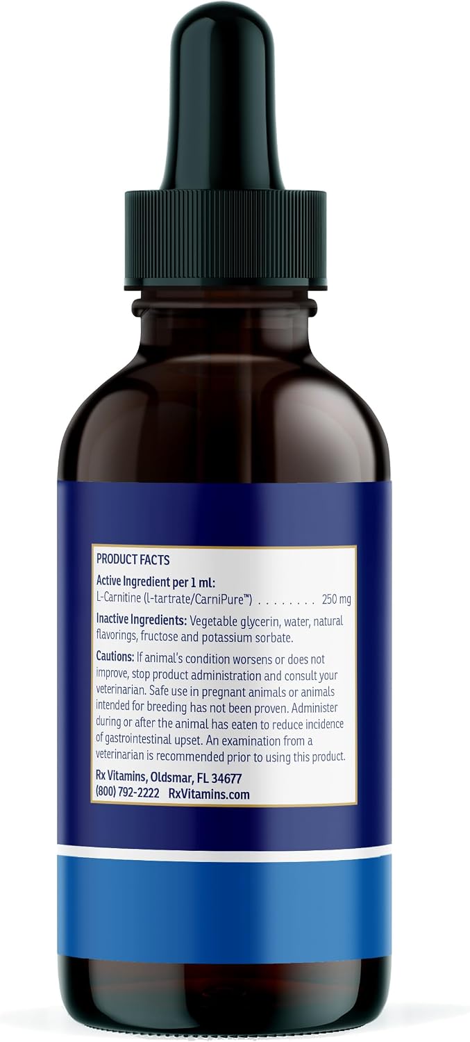 Rx Vitamins LiquiCarn - Pure L-Carnitine for Dogs and Cats, Bacon-Liver Flavour, 4 oz – Image 5