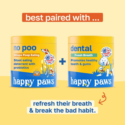 Happy Paws No Poo Chews for Dogs – Coprophagia Deterrent with Probiotics, Pumpkin & Enzymes – Beef Flavour, 200 Count – Image 9