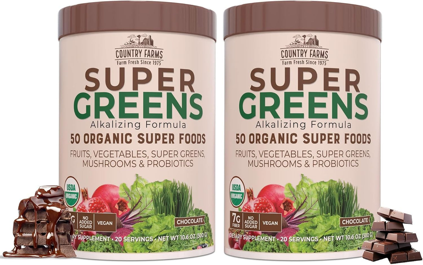 Country Farms Super Greens Natural Flavour – Organic Superfood Powder with Fibre, Mushrooms & Probiotics (60 Servings, 900g) - görsel 9