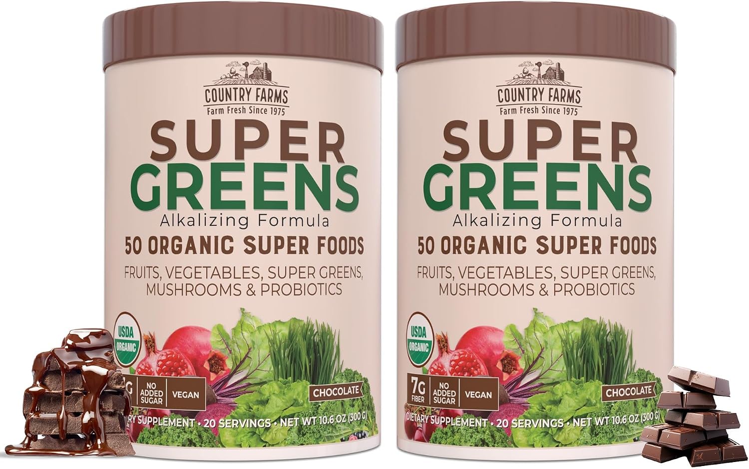 Country Farms Super Greens Natural Flavour – Organic Superfood Powder with Fibre, Mushrooms & Probiotics (60 Servings, 900g) - görsel 9