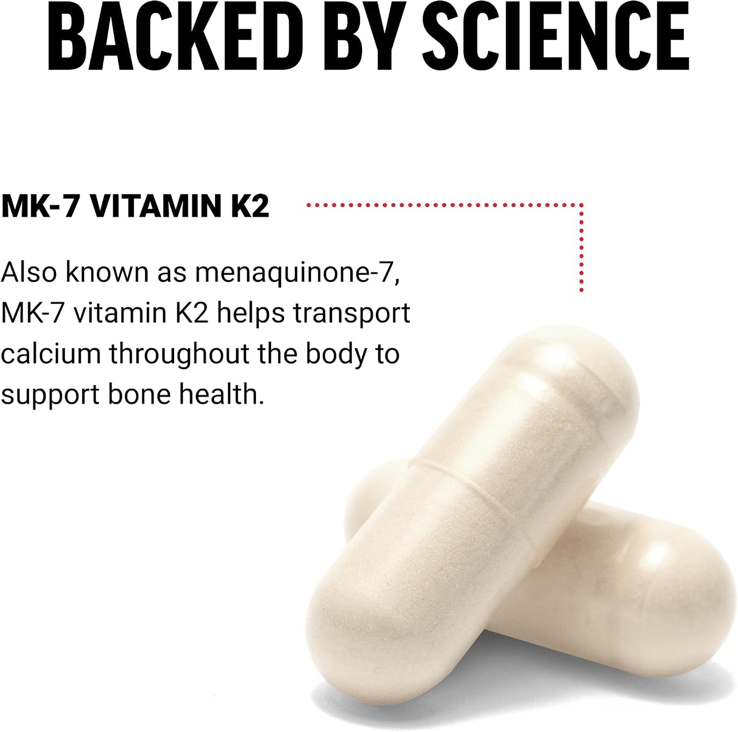 Force Factor MK-7 Vitamin K2 100mcg, Bone Support, Heart Health, Bioavailable, Vegan, Non-GM, 60 Vegetable Capsules - görsel 3