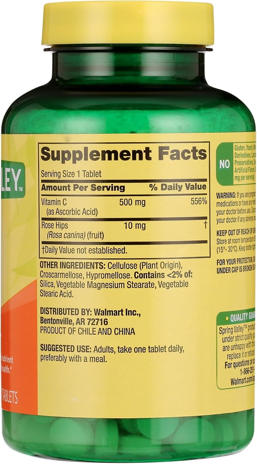Vitamin C 500mg with Rose Hips, 250 Tablets - görsel 5