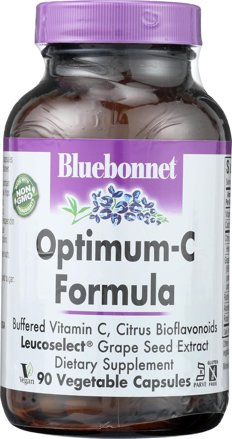 BlueBonnet Optimum C Formula – 1000 mg Vitamin C with Citrus Bioflavonoids, Grape Seed Extract, and Acerola – 90 Vegetable Capsules - görsel 2