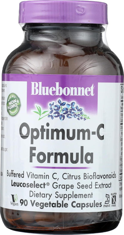 BlueBonnet Optimum C Formula – 1000 mg Vitamin C with Citrus Bioflavonoids, Grape Seed Extract, and Acerola – 90 Vegetable Capsules