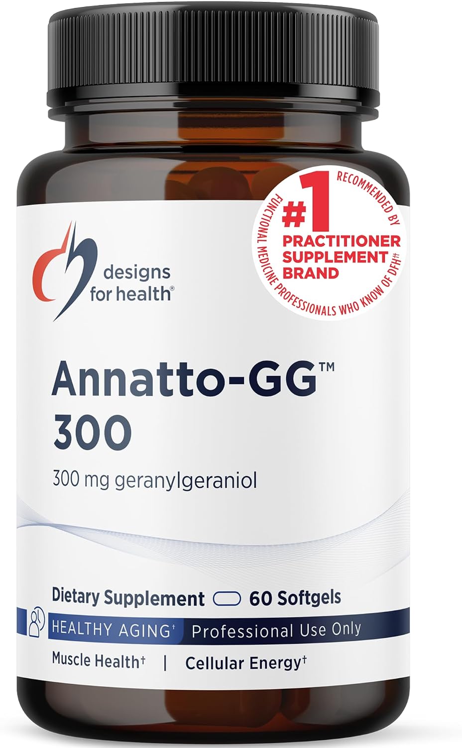 Designs for Health Annatto-GG 300 - Geranylgeraniol Supplement from Annatto Seeds - 60 Softgels - görsel 1
