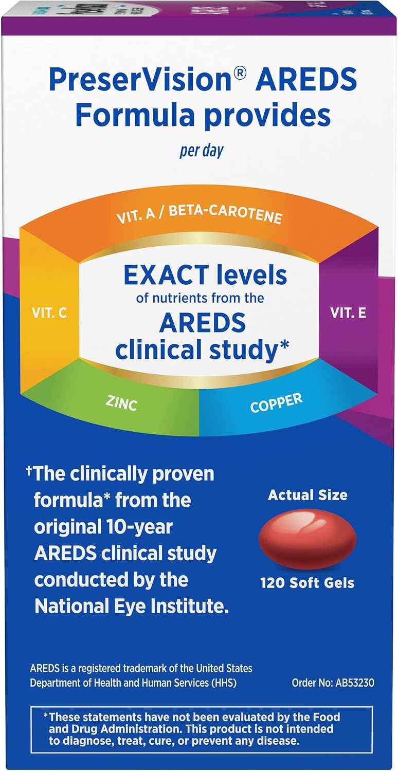 PreserVision AREDS Eye Vitamins - 120 Softgels - görsel 7
