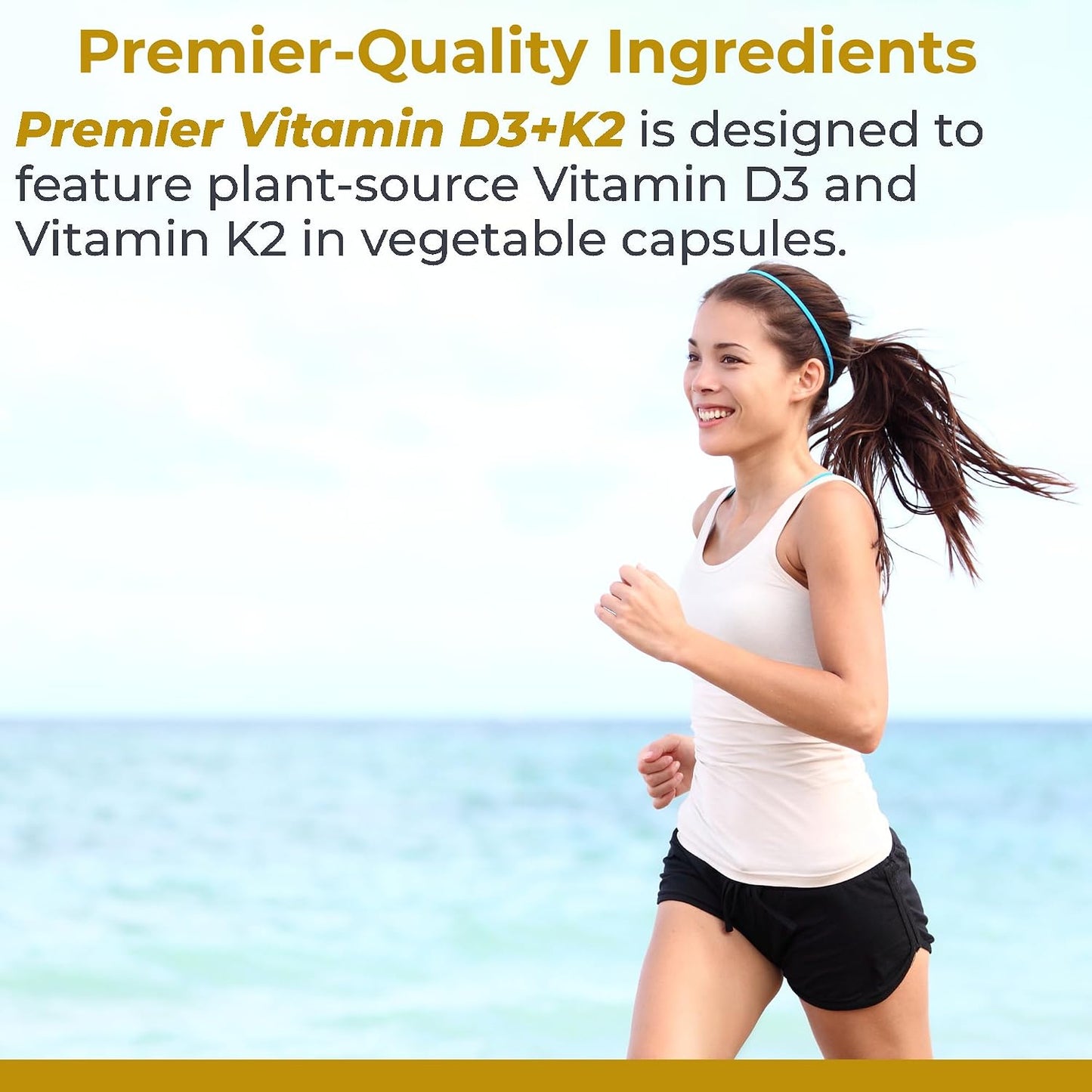 Premier Research Labs Vitamin D3 + K2 5000 IU, 30 Capsules - görsel 3