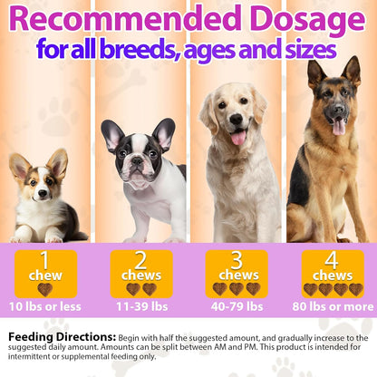 Dog Vitamins – 24-in-1 Complete Supplement, 200 Chews with Glucosamine, Probiotics, Omega-3. Supports Hips & Joints, Skin & Coat, Immune & Digestive Health. Chicken Flavour.