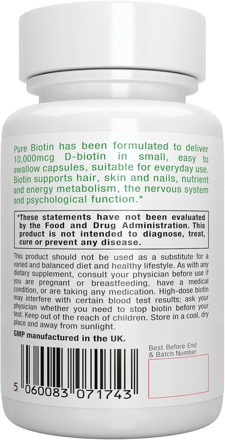 Igennus Clean Biotin 10,000mcg – High Potency Vitamin B7, Vegan, 180 Capsules - görsel 6
