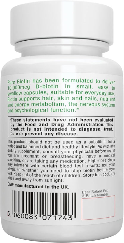 Igennus Clean Biotin 10,000mcg – High Potency Vitamin B7, Vegan, 180 Capsules