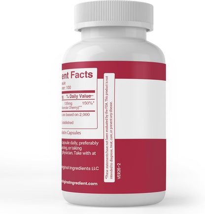 Pure Original Ingredients Acerola Cherry (100 Capsules) - Naturally Pure, No Additives
