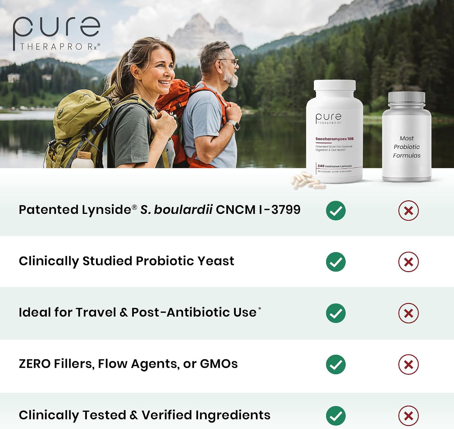 Pure Therapro Rx Saccharomyces Boulardii Probiotic – 10 Billion CFU, 240 Capsules - görsel 3