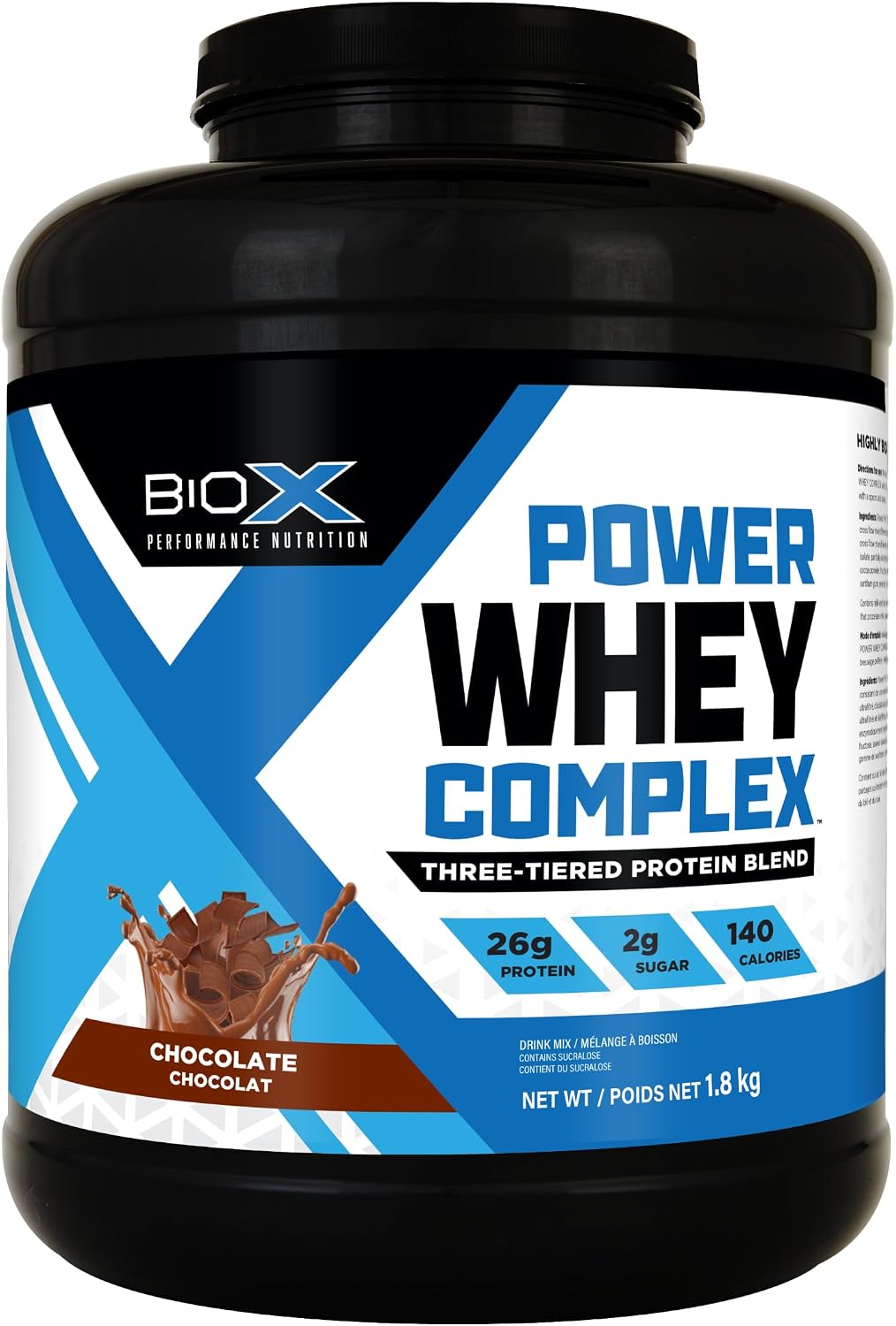 BioX Power Whey Complex | High Protein 100% Pure Whey Protein Powder | 26g Protein | 52 Servings, 1.8kg (Chocolate) - görsel 1