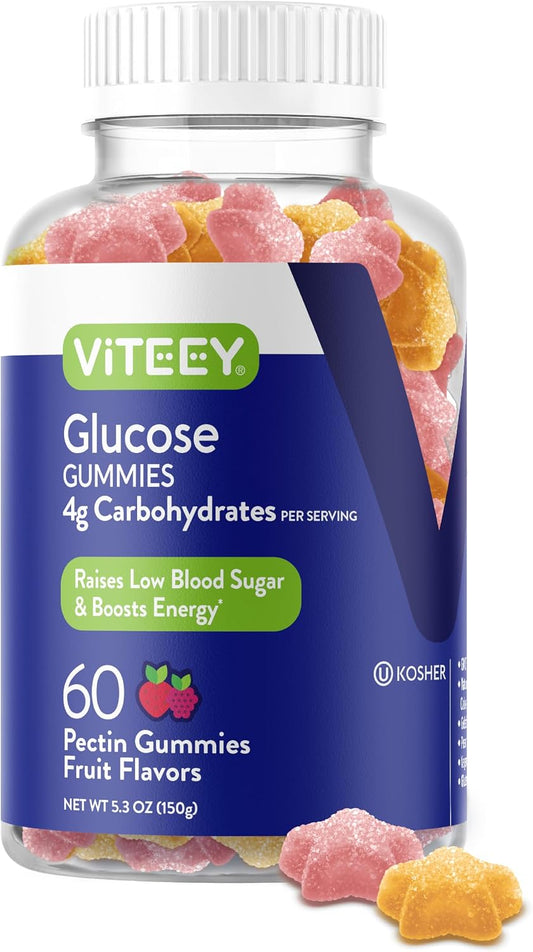 Viteey Glucose Gummies – 4g Carbohydrates – – Fast-Acting Support: 4g of carbs per serving help quickly support – Image 1