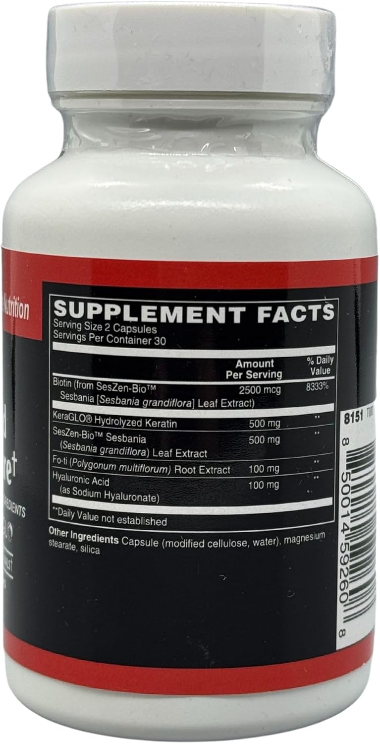 TOUGH-N-TONE Advanced Beauty Care – Vegan Biotin with SesZen-Bio®, KeraGLO® Keratin, Fo-Ti & Hyaluronic Acid – Hair, Skin & – Image 3