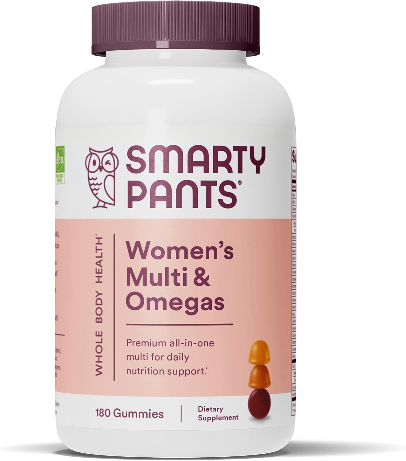 SmartyPants Women's Multivitamin Gummies: Omega 3 Fish Oil (EPA/DHA), Methylfolate, CoQ10, Vitamin D3, C, Vitamin B12, B6, A, K & Zinc, Inositol, Gluten free, 180 Count (30 Day Supply) - görsel 1