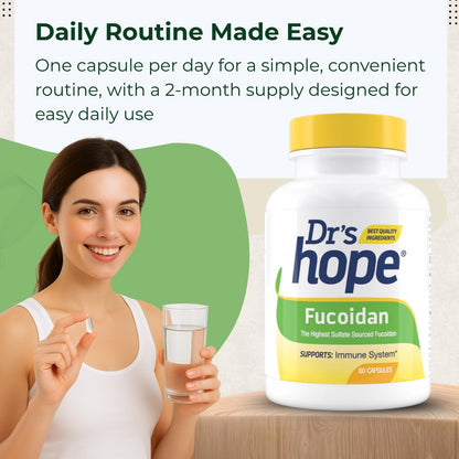 Dr's Hope Fucoidan 65mg – Brown Seaweed Extract for Immune, Gut and Heart Health (60 Capsules)