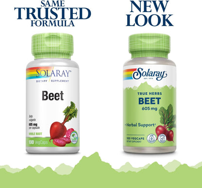 SOLARAY Beet Root 605mg | Cardiovascular & Athletic Performance Support | Non-GM | Vegan | 100 Veg Caps