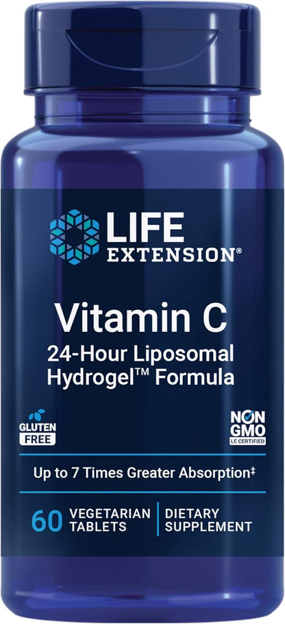 Life Extension Vitamin C 24-Hour Liposomal Hydrogel Formula, 60 Tablets