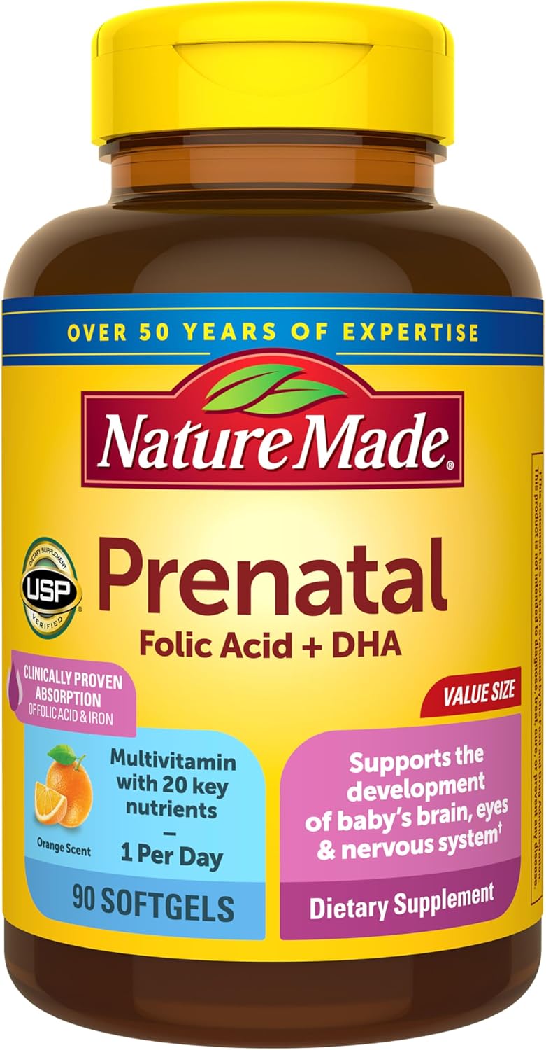 Nature Made Prenatal Vitamin + DHA Softgels, 90 Count - görsel 1