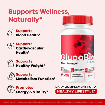 (5 Pack) GlucoBio Capsules - Official Gluco Bio Advanced Formula Support Pills - Maximum Strength, Natural Gluco Bio – Image 3