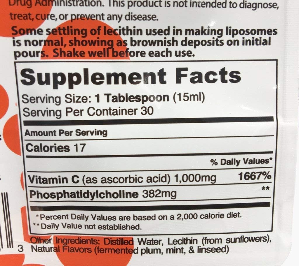 Lipo Naturals Liposomal Vitamin C 1000mg Liquid (2-Pack 60 Servings) - Natural Formula Immunity + Energy Support - Vegan, China-Free (15oz / 443ml each) - görsel 3