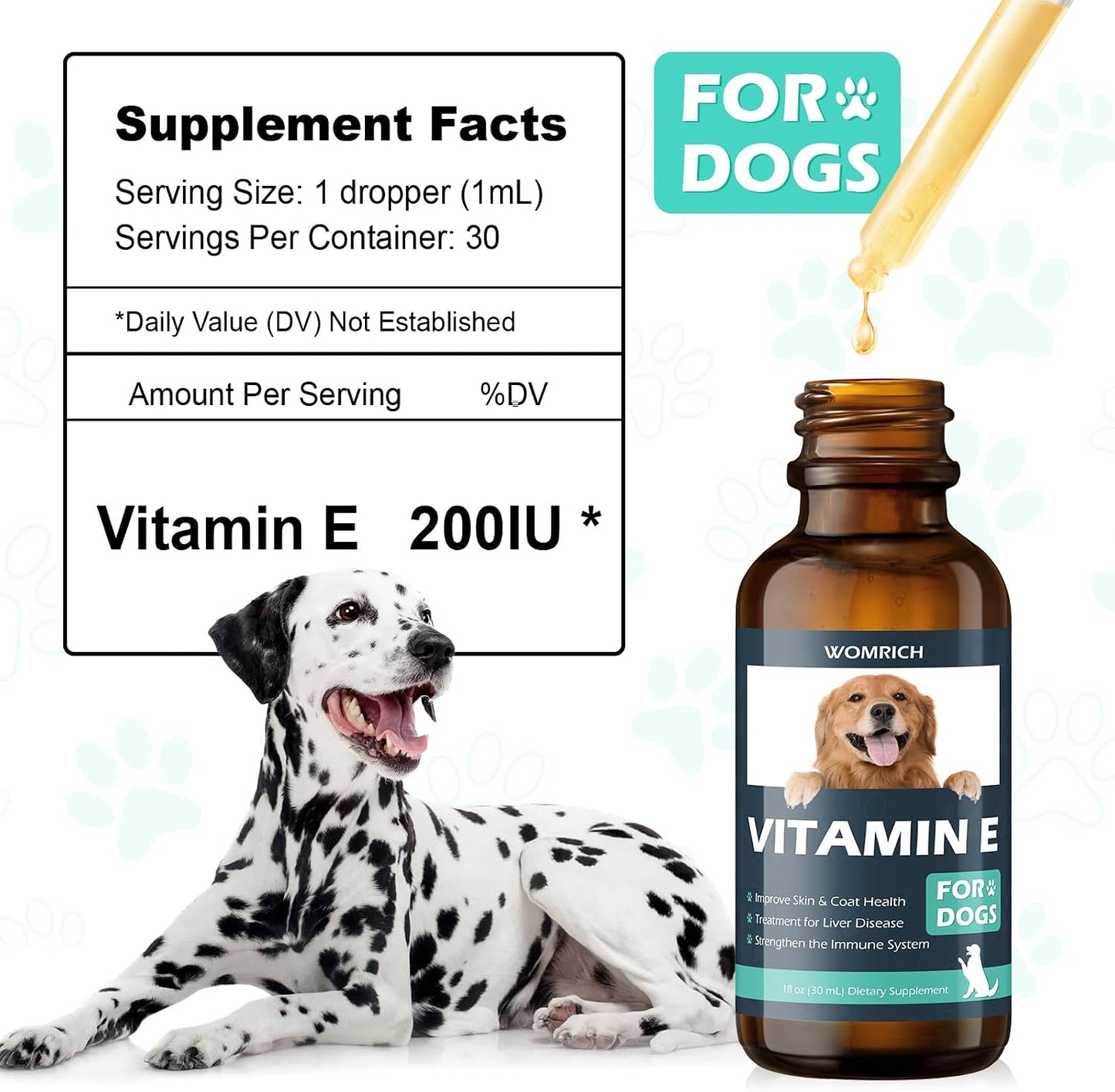 Vitamin E for Dogs - Vitamin E Oil for Dogs - Improve Skin & Coat Health, Support Joint Health, Treatment for Liver Disease, Strengthen Immune System - for All Ages and Breeds - 30 mL - görsel 5