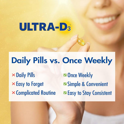 ULTRA-D3 Once-Weekly Vitamin D3 50,000 IU Soft-gels, 50 Count Bottle
