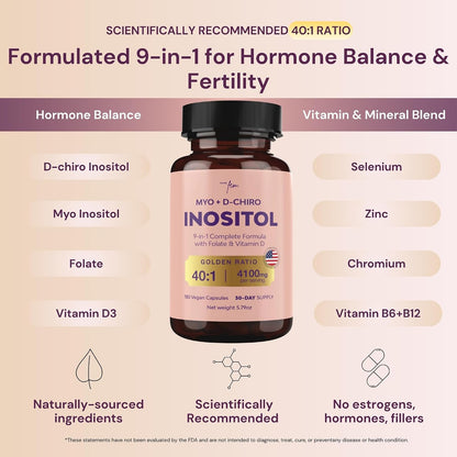 QSTA Myo-Inositol & D-Chiro Inositol – Immune & Cellular Defence: Vitamins B6, B12, D, zinc, and selenium work – Image 3