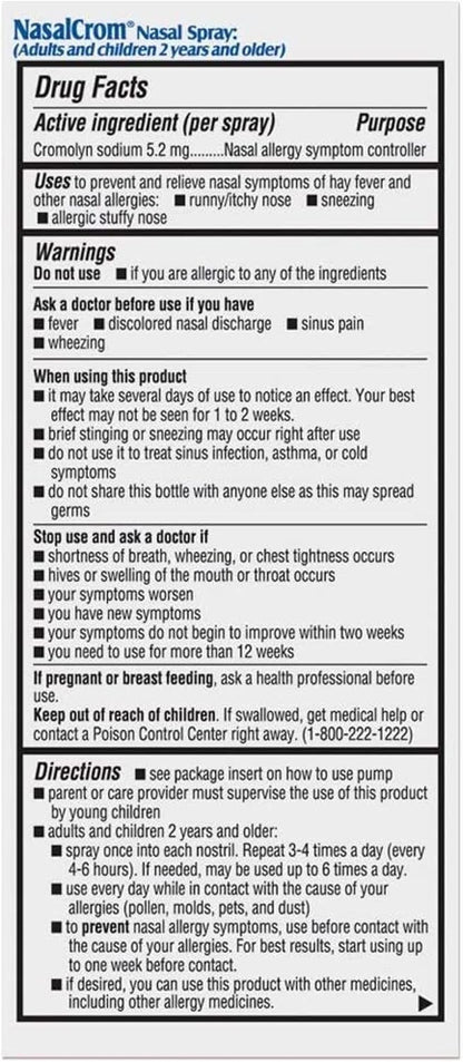 NasalCrom Nasal Spray Allergy Symptom – Steroid-Free Formula: Unlike many prescription and over-the-counter nasal – Image 2