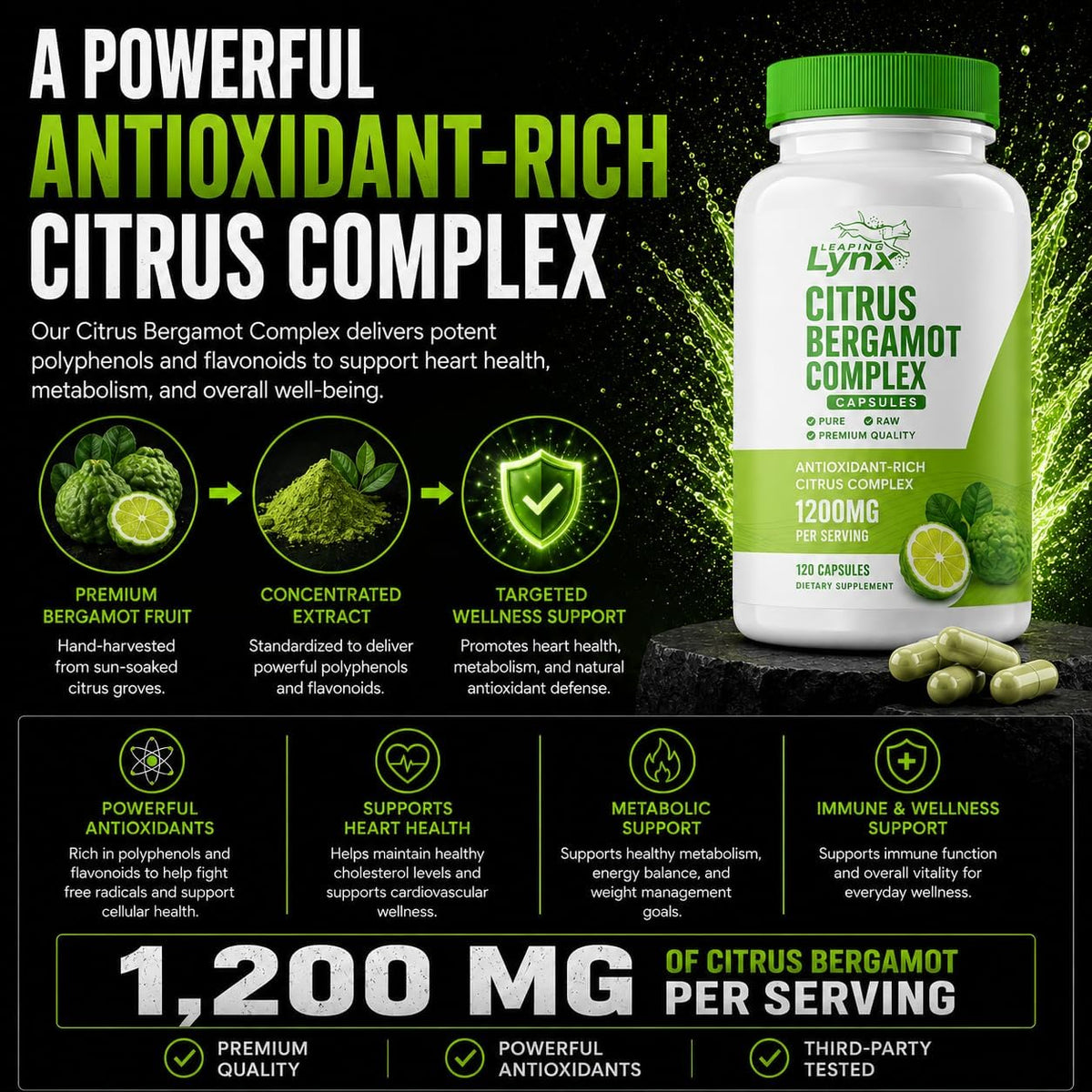 Leaping Lynx Citrus Bergamot 1200 mg – Heart – Individuals looking for a plant-based alternative to synthetic – Image 7