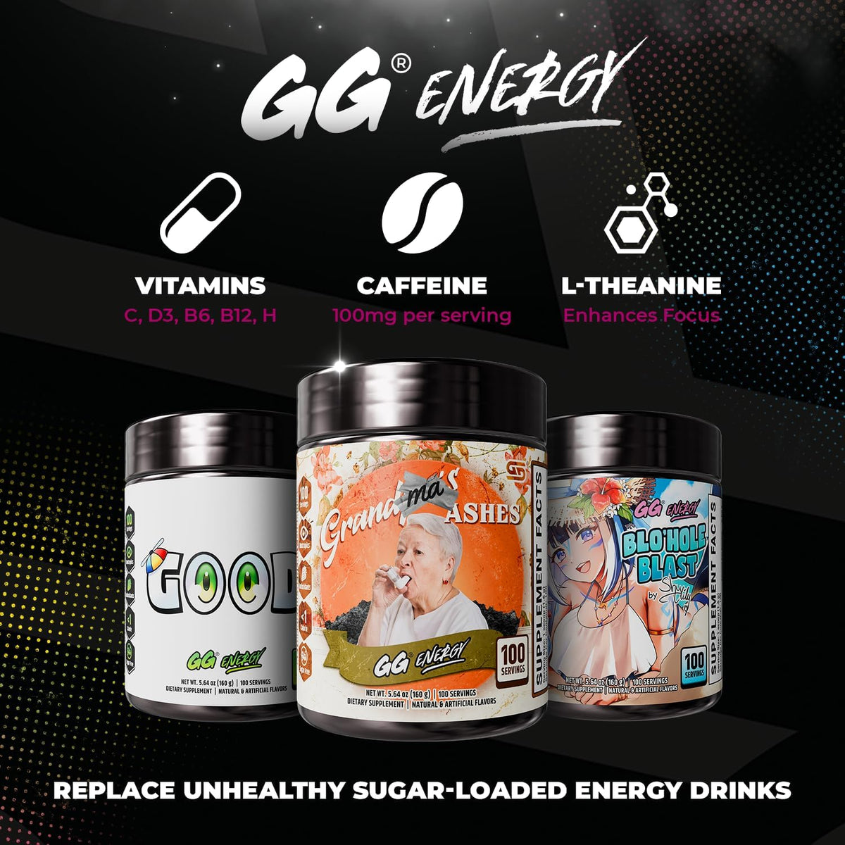 Gamer Supps GG Energy – Grandma's Ashes by Goons (100 Servings) – Keto-Friendly Gaming Energy and Nootropic Blend – Image 8