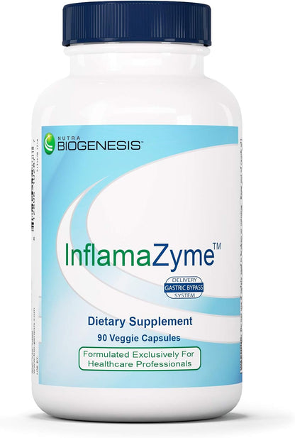 Nutra BioGenesis InfamaZyme - Digestive Enzymes for Women & Men, Pancreatin Enzyme Supplement for Digestive Health with Bromelain, Protease, Papain, Immune, Joint & Digestion Support - 90 Capsules
