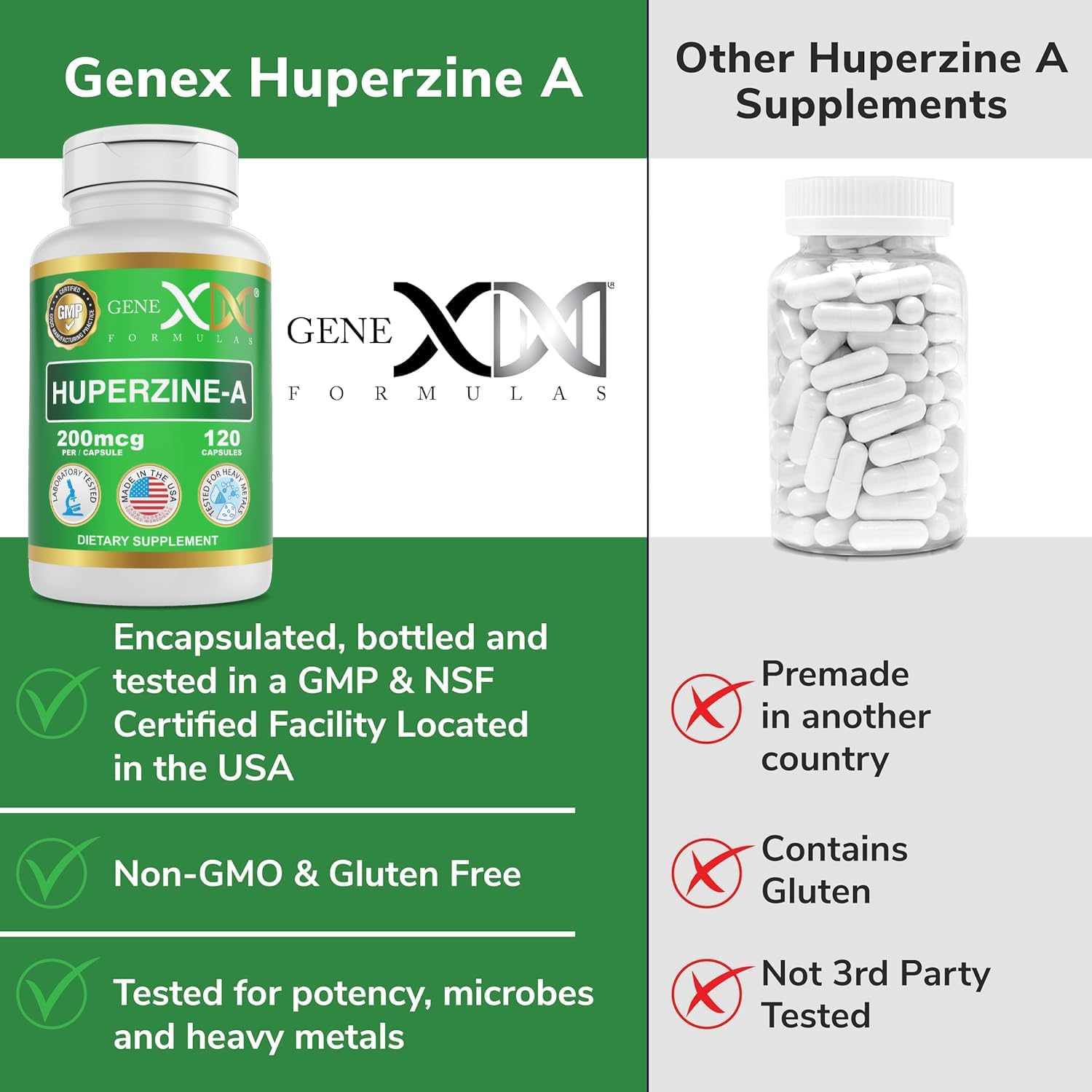 Genex Formulas Huperzine A 200mcg (120 Capsules) - Nootropic for Memory, Focussed and Cognitive Health - görsel 6