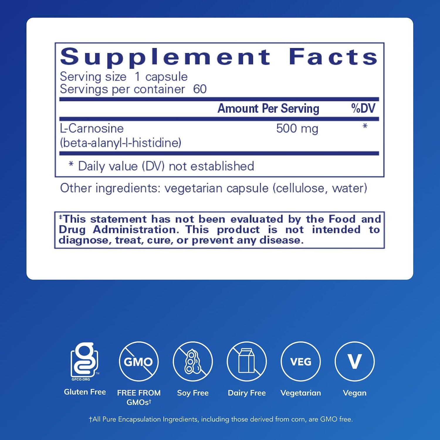 Pure Encapsulations L-Carnosine – 60 Capsules - görsel 2