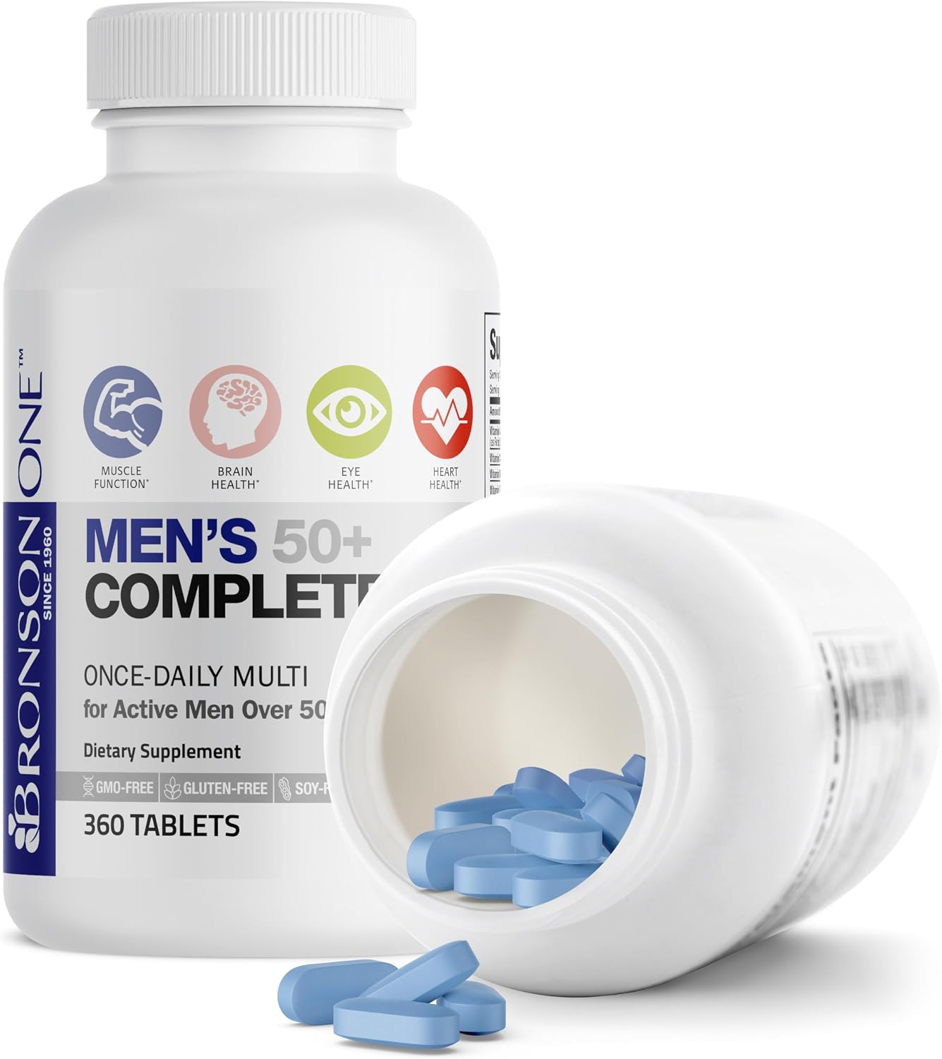 Bronson ONE Daily Men's 50+ Complete Multivitamin Multimineral, 360 Tablets - görsel 6