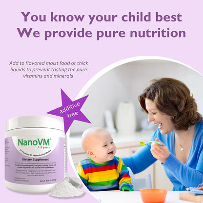NanoVM 1-3 Years Allergen-Free Multivitamin Powder, Unflavoured, 275g
