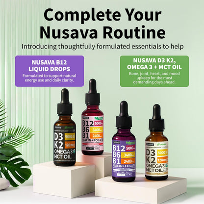 NUSAVA Vitamin B12 Liquid Drops 5000mcg with – Healthy nervous system function – Image 8