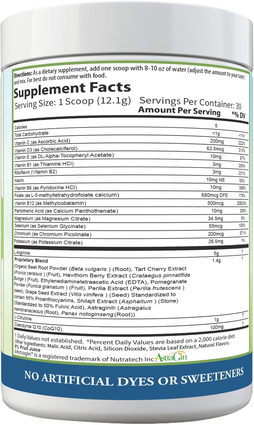 PURE® Cardio+ Nitric Oxide Heart & – Methyl Folate & Vitamin B12 (as Methylcobalamin): Active forms of B vitamins – Image 7