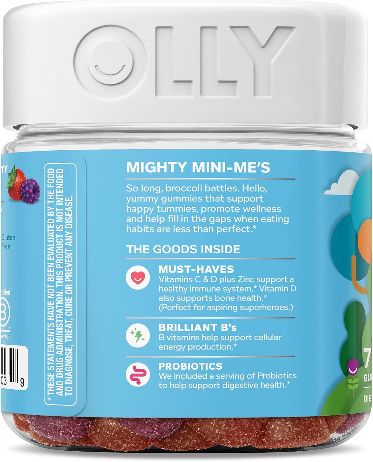 OLLY Kids Multivitamin & Probiotic Gummies - Berry - 70 Pack - görsel 9